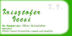 krisztofer vecsi business card