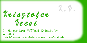 krisztofer vecsi business card